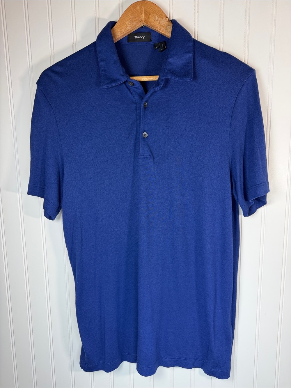 Theory Men's Polo Shirt Royal Blue Size Medium